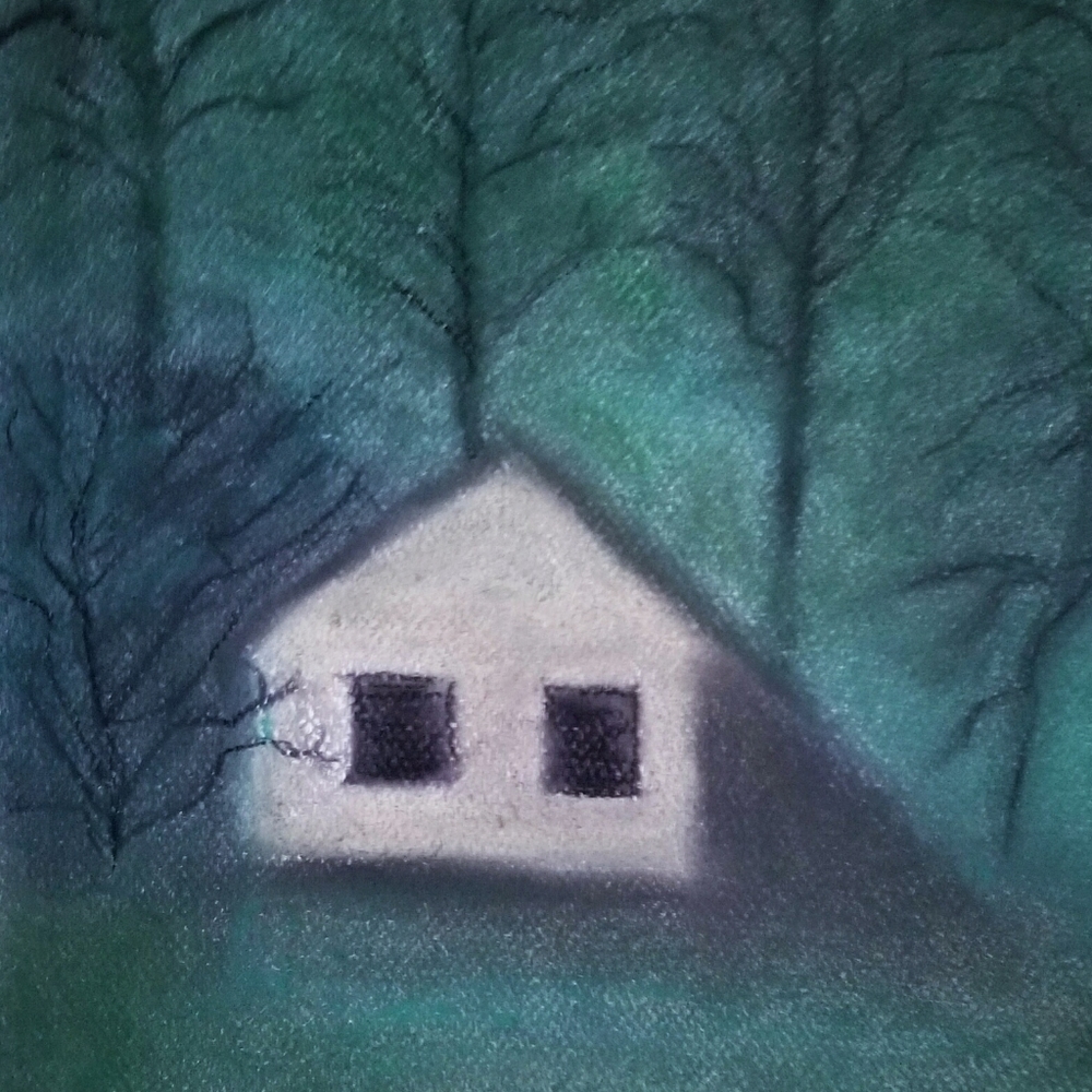 Creepy House in the Woods Original artwork